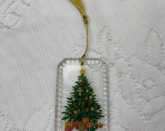 AVON Gift Collection 1987 Fine Crystal Tree Ornament Gold Tassel Original Box