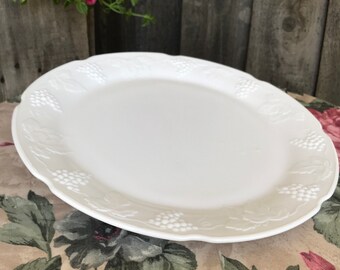 Vintage Torte Plate White Milk Glass Harvest-Milk Glass by COLONY 14” Round Pressed Milk Glass Mid-Century Era Wedding Decor Home Decor