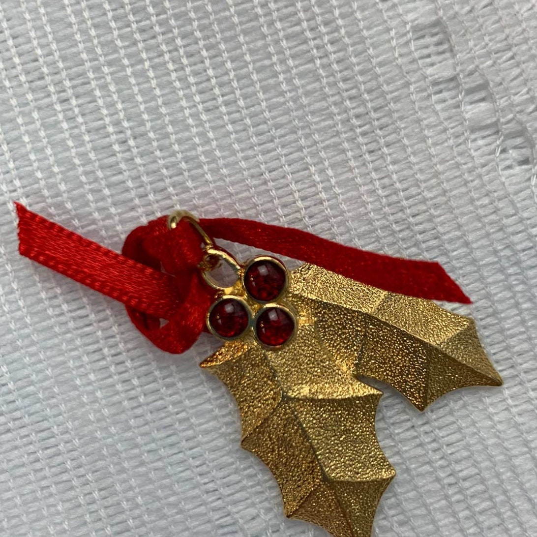 Vintage Hallmark Keepsake Miniature Ornament Precious Edition Holiday Holly 1992
