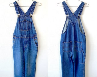 Vintage Overalls Denim Overalls Jean Jumper Medium Wash Overalls Utility Pants Country Hippie Petite Chore Western Wear Medium Wash Denim XS