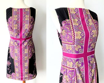 ADRIANNA PAPELL Geometric Print Dress | Retro Wiggle Dress, Size 6