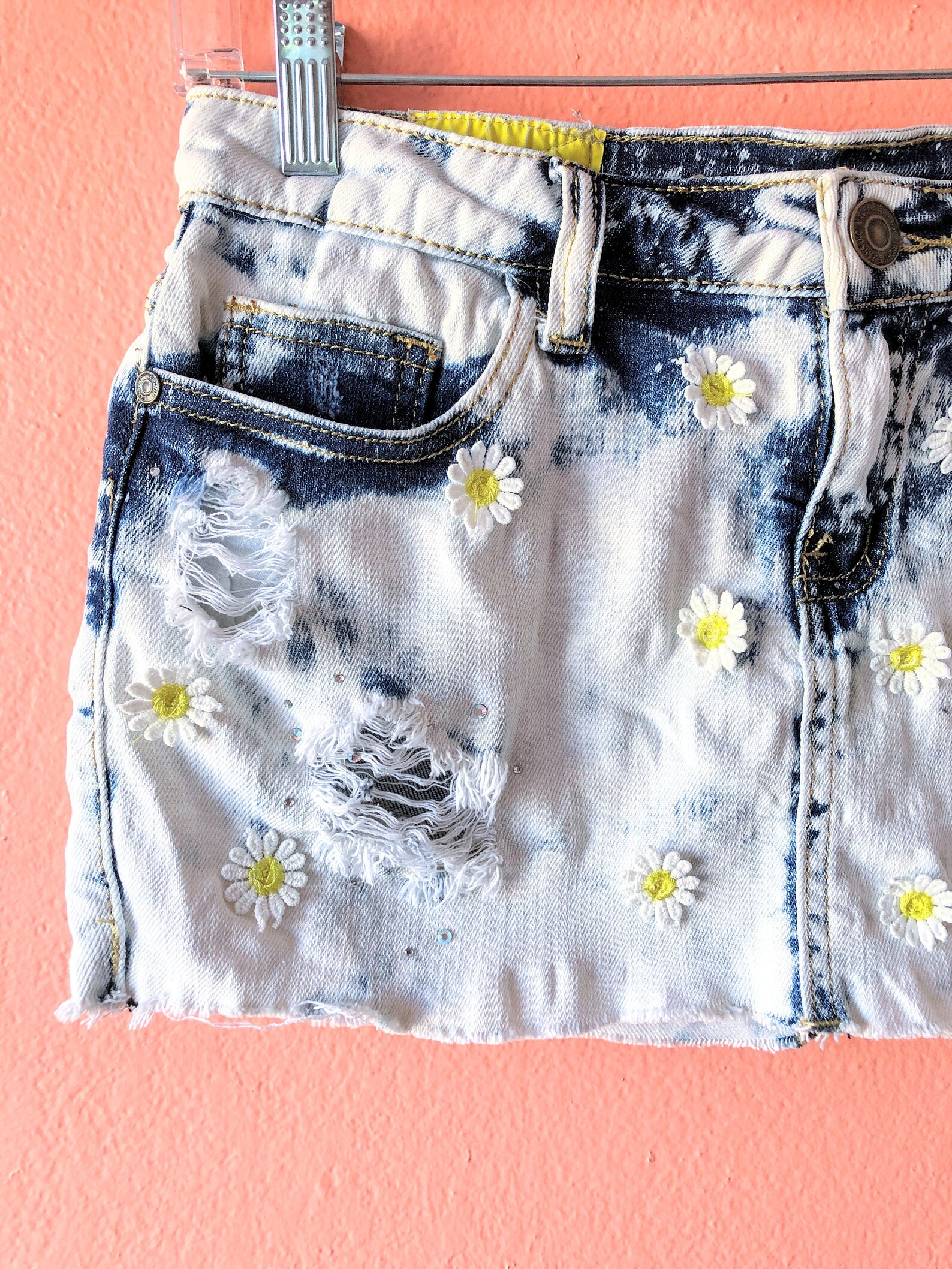 Vintage Y2K Denim Skirt Low Rise Skirt Grunge Jean Skirt Daisy | Etsy