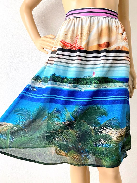 Island Skirt | Novelty Print Skirt | Tropical Ski… - image 4