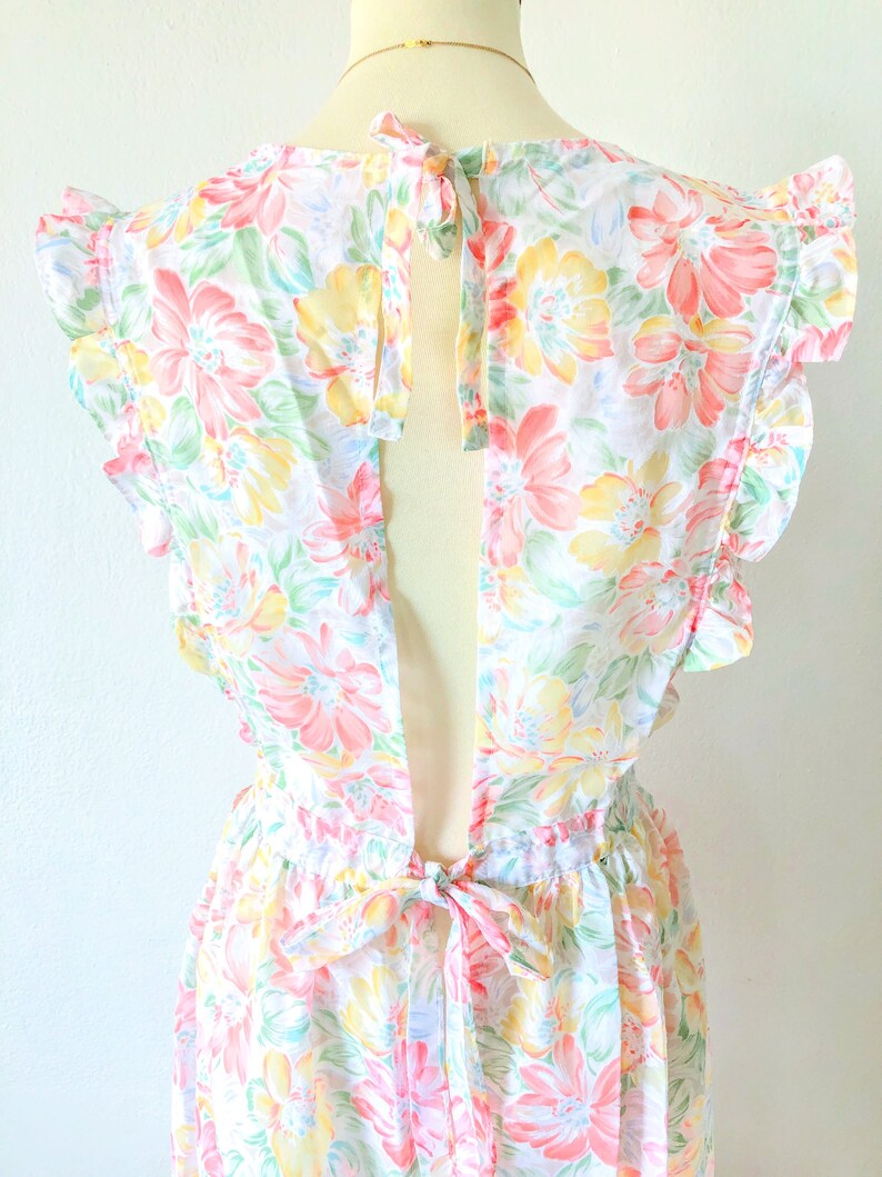 Ruffled Pinafore Floral Pinafore Sheer Pinafore Pastel Apron Frilly Apron Pinafore Dress Cottagecore Top Pinafore Nightie Lolita Fashion M L