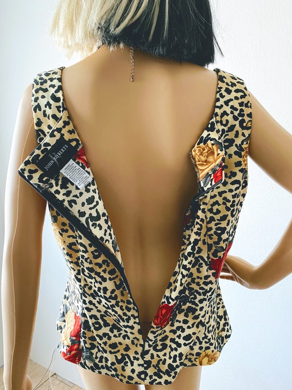 Vintage Animal Print Top | Cheetah Top | Rose Pri… - image 7