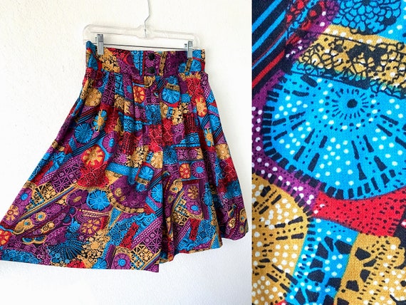 Vintage 90s Multicolored Shorts | Baggy Mom Short… - image 1