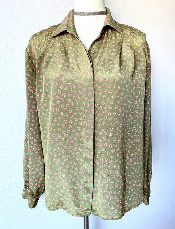 Vintage Career Blouse | Silky Blouse | Tailored B… - image 7