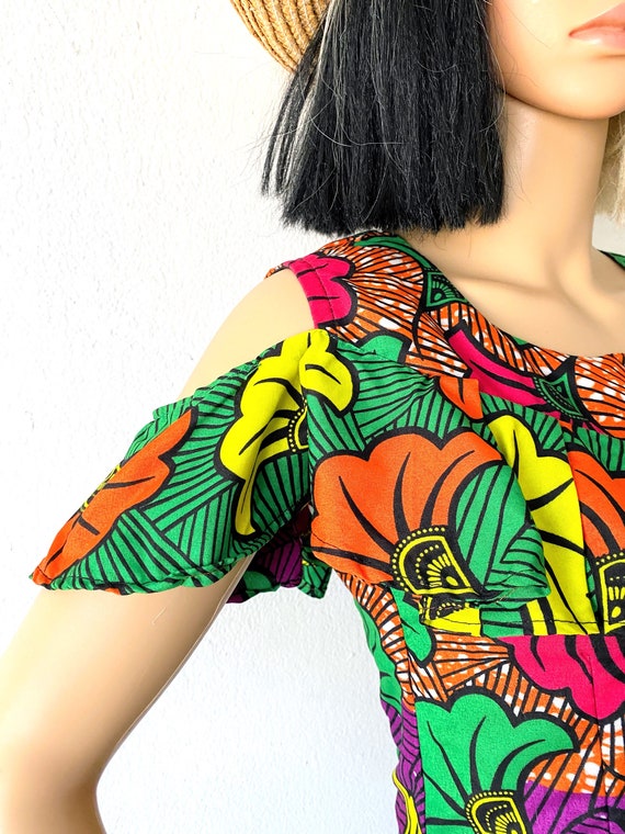 Tropical Bare Shoulder Dress | Colorful Vacation … - image 5