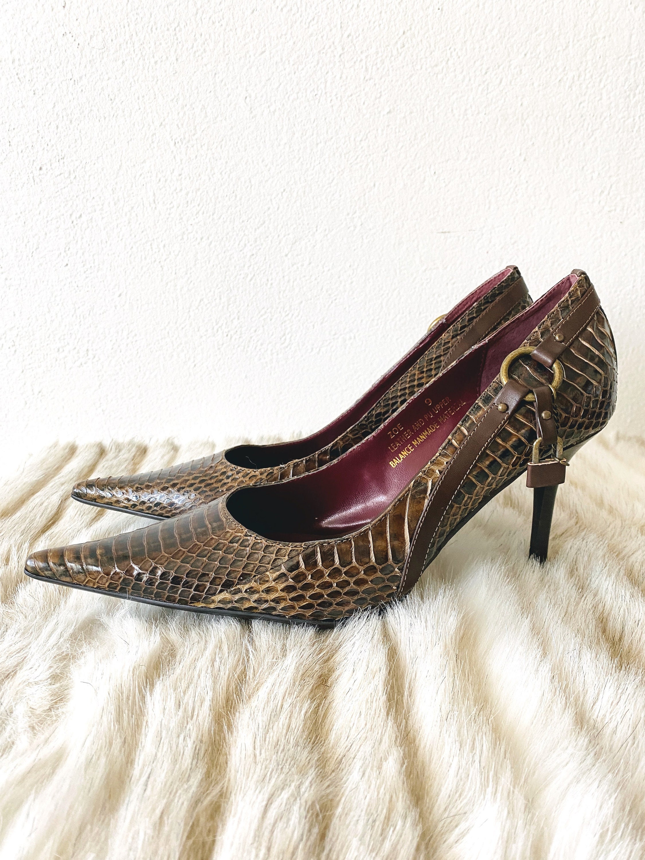 Ankle Strap Snakeskin Stiletto Heels Women's for Work and Party -  Walmart.com