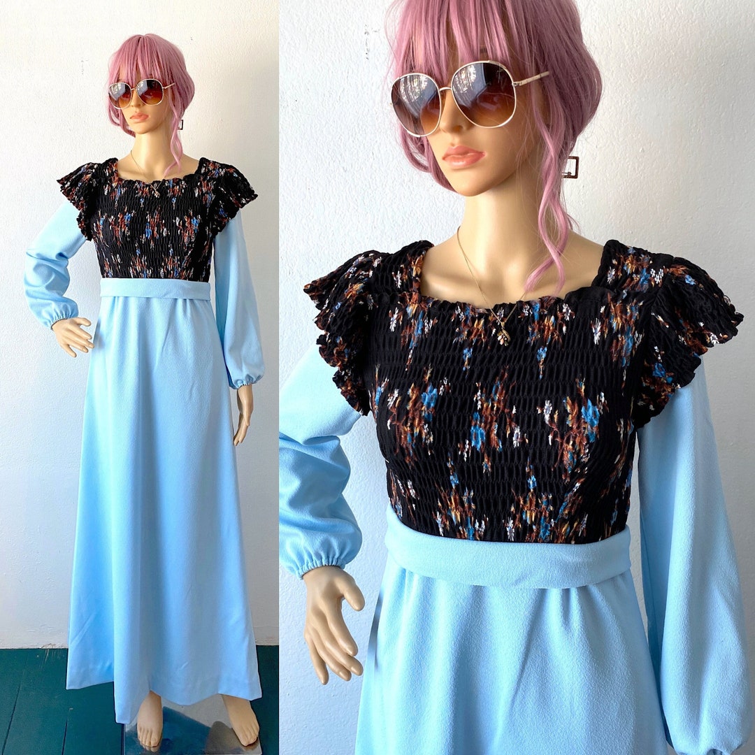 Vintage 70s Maxi Dress Retro Party Dress Handmade Vintage Dress — free download
