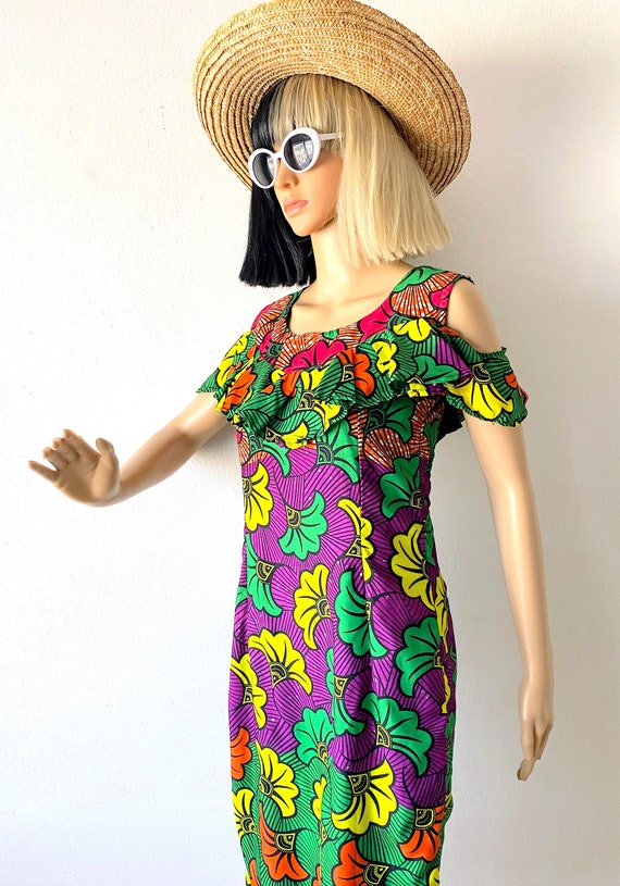 Tropical Bare Shoulder Dress | Colorful Vacation … - image 7
