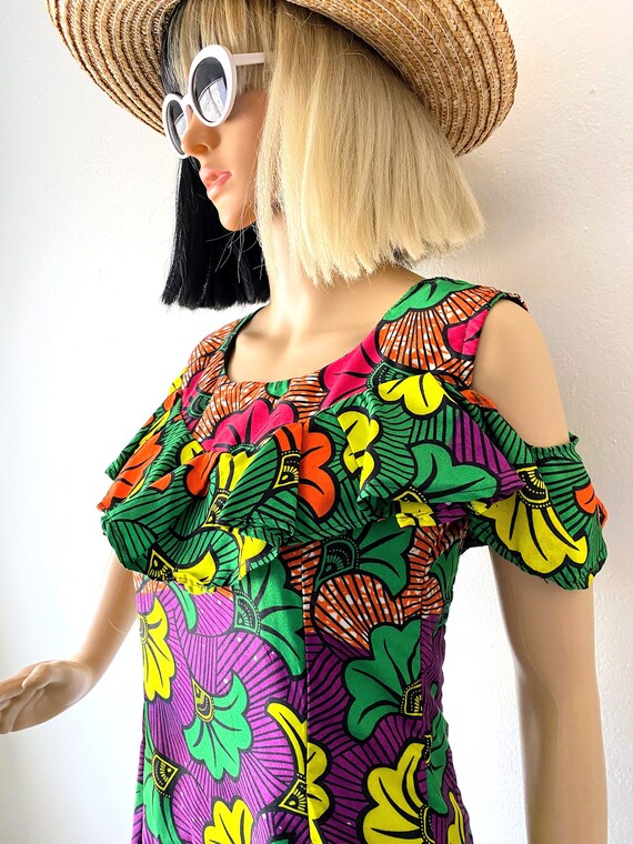 Tropical Bare Shoulder Dress | Colorful Vacation … - image 6