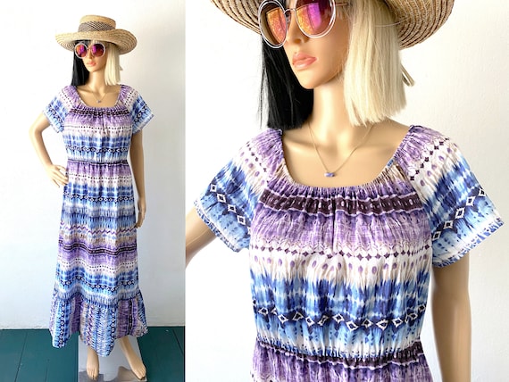 Vintage Cotton Maxi Dress | Summer Maxi Dress | L… - image 1