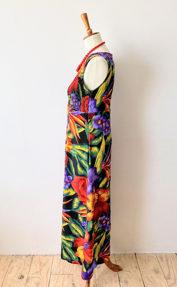 Vintage Tropical Dress | Colorful Sundress | Empi… - image 9