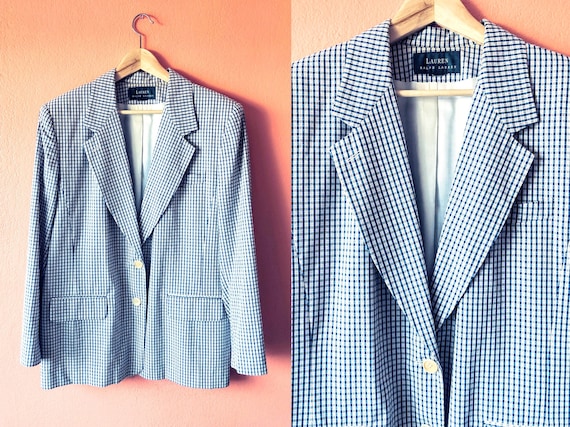 Vintage RALPH LAUREN Blazer / Men's Plaid Blazer /
