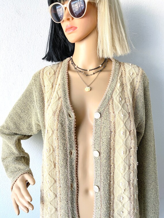 Retro Cardigan | Delicate Sweater | Beaded Cardig… - image 4