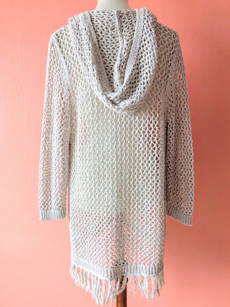 tan crochet cardigan