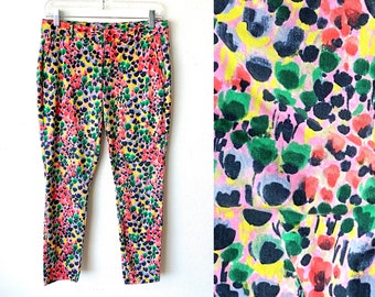 Rainbow Pants | Colorful Pants | Funky Pants | Watercolor Pants | GAP SKINNY MINI Khakis | Abstract Pants | Multi-colored Pants | 30" Waist