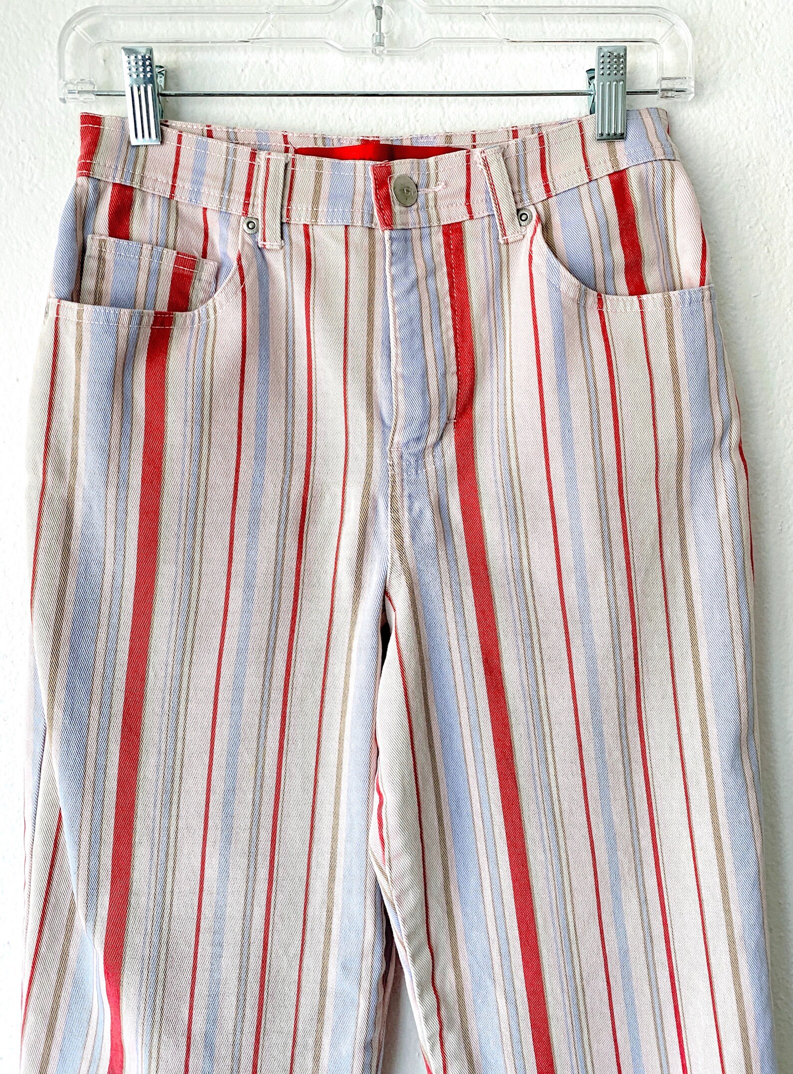 Vintage Striped Jeans High Rise Multicolored Pants Pastel Etsy