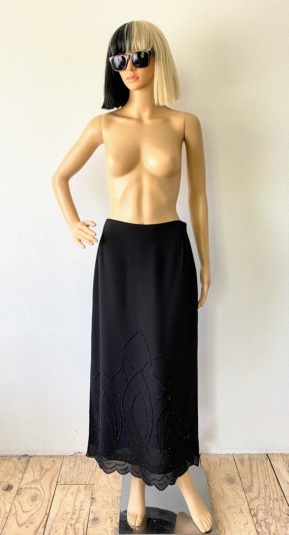 Long Black Formal Skirt | Skirt with Slit | Dress… - image 2