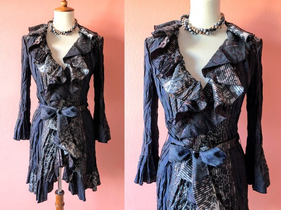 Vintage Cocktail Blouse Designer Blouse Ruffle Blo