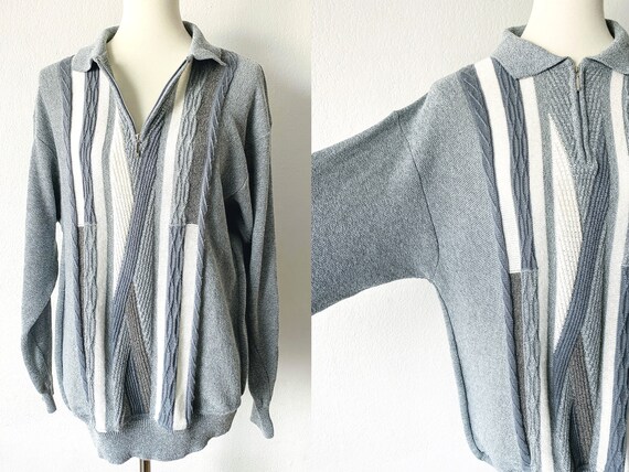 Vintage Unisex 80s Sweater Dad Sweater Textured Sweater Geek Fashion Soft Boy Top Slouchy Sweater Hipster Sweater Thin Sweater Etsy