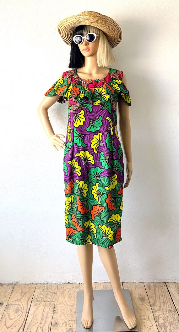 Tropical Bare Shoulder Dress | Colorful Vacation … - image 2