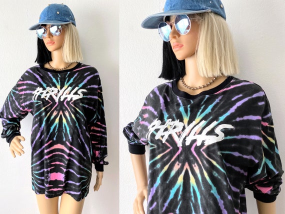 Y2K Long Sleeve Tie Dye Pullover | WESC Thrills S… - image 1