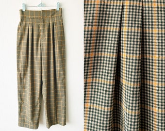 Pantalones de talle alto a cuadros de Urban Outfitters / Estilo Dark Academia XS/S