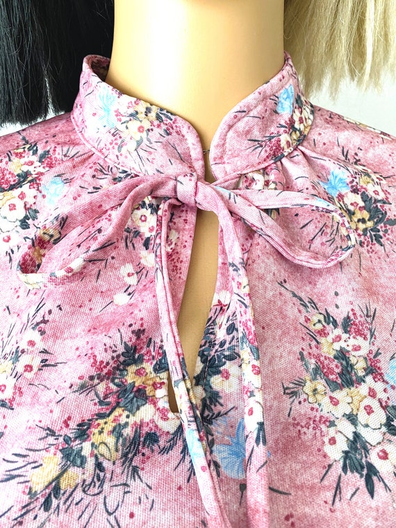 Vintage 70s Polyester Blouse | Romantic Blouse | … - image 3