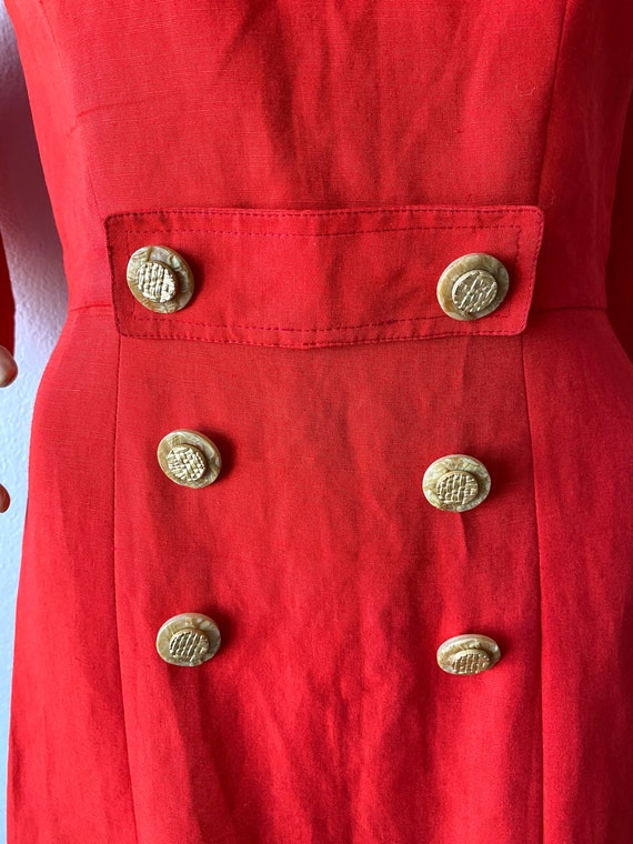 Vintage Bright Red Dress | 60s Dress | Retro Dres… - image 5