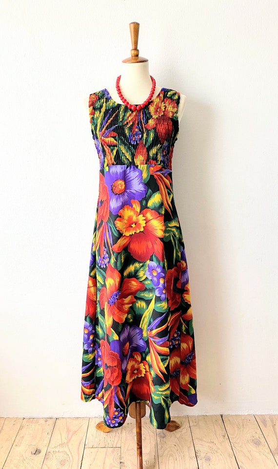 Vintage Tropical Dress | Colorful Sundress | Empi… - image 2