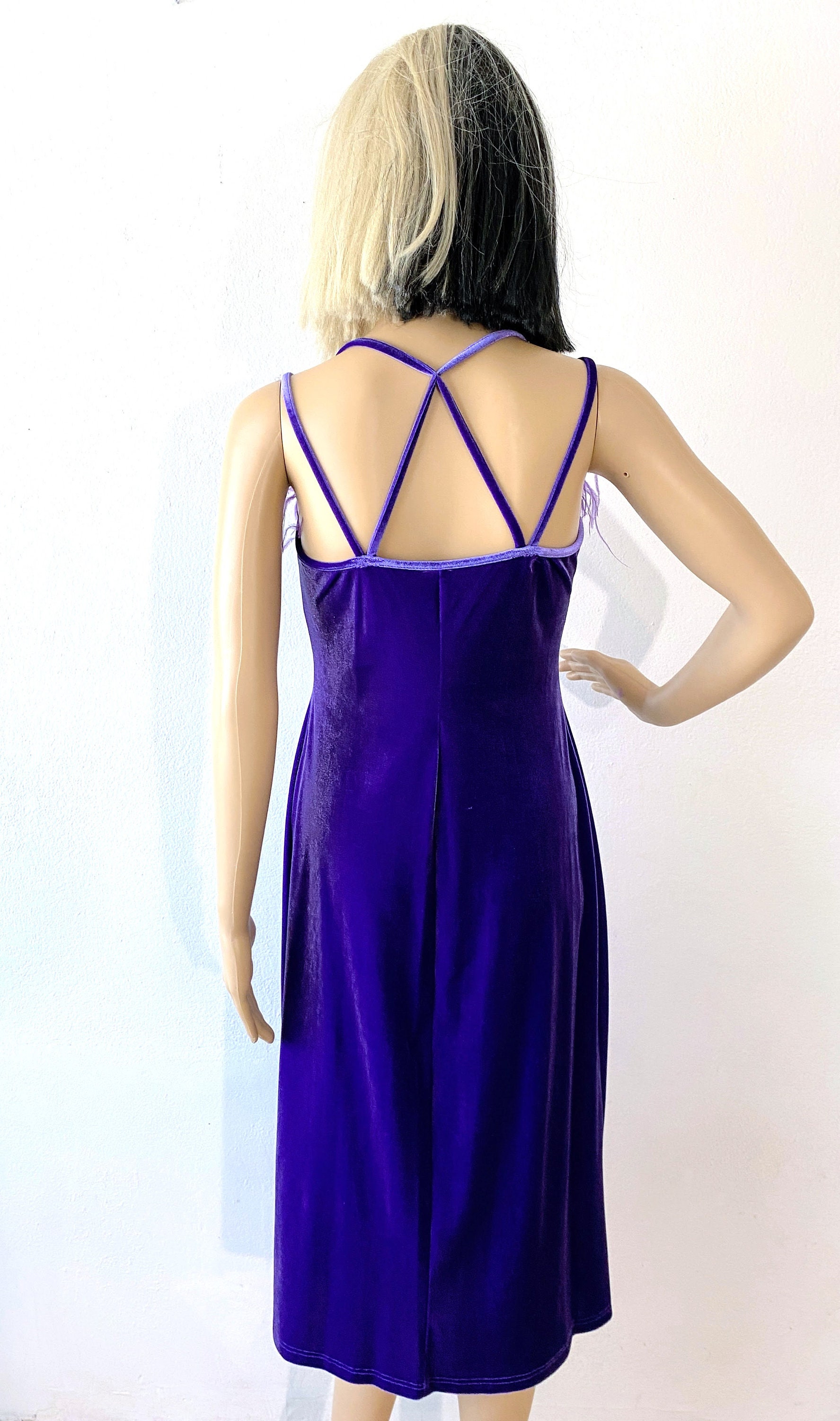 fitted lace wedding dress Pre-Sale] Purple 1930s Floral V-Neck Bohemian Slip Dress main image 0