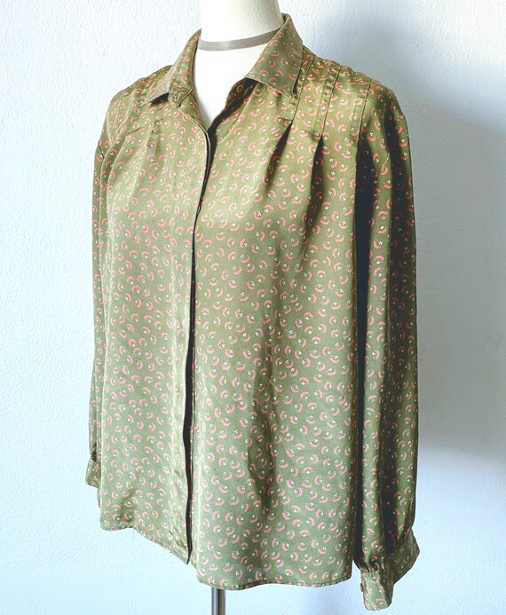 Vintage Career Blouse | Silky Blouse | Tailored B… - image 5