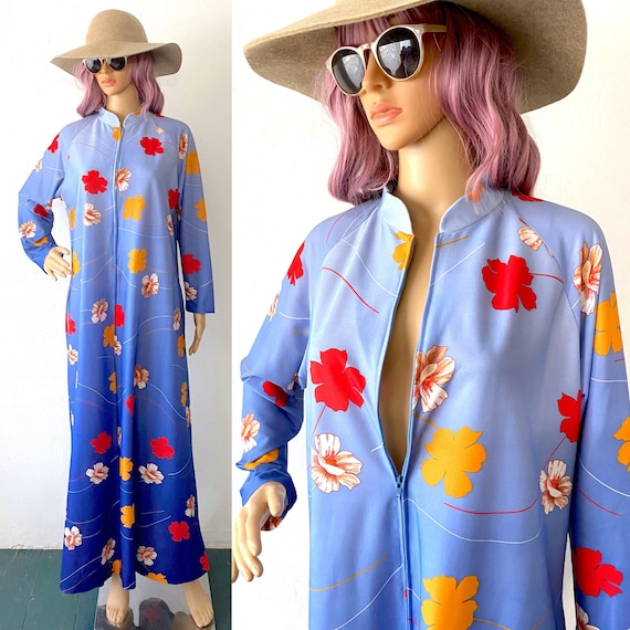 Vintage 70s House Dress Lounge Dress Long Robe Dressing Gown Groovy Dress Hippie Dress Bohemian Maxi Dress Retro Mod Dress Rare Vintage SML Etsy Canada