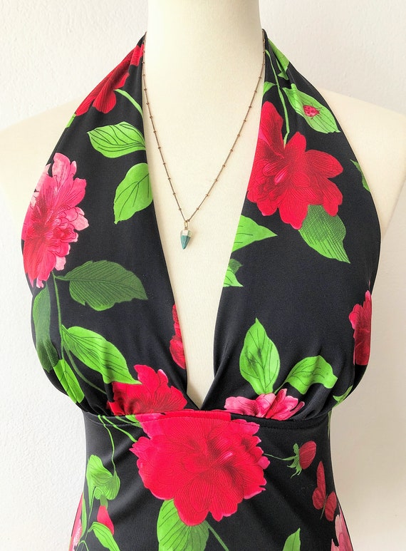 Vintage Deep V Swimsuit | Sexy Floral Bathing Sui… - image 4