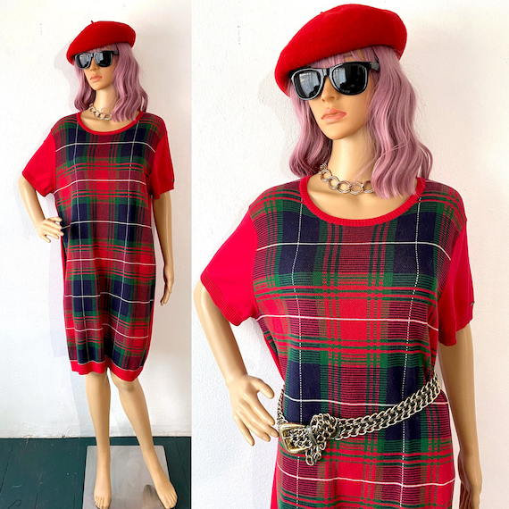 Holiday Sweater Dress | Christmas Dress | Red Plai