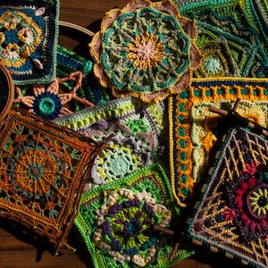 Large and XL Synesthesia Tile - Crochet Wall Hanging