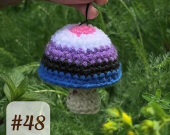 Fidget Mushroom #48 - Sidewalk Sale - Silent Sensory Fidget Keychain