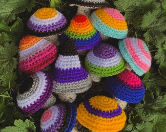 Pride Mushroom - Customizable Crochet Fidget