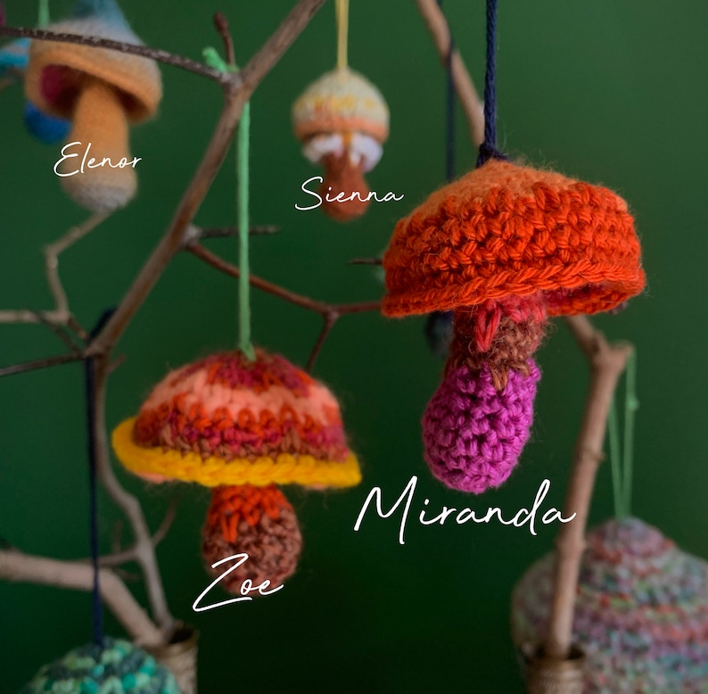 Synesthesia Mushroom Custom Fidget Crochet Ornament image 4