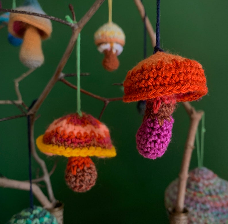 Synesthesia Mushroom Custom Fidget Crochet Ornament image 1