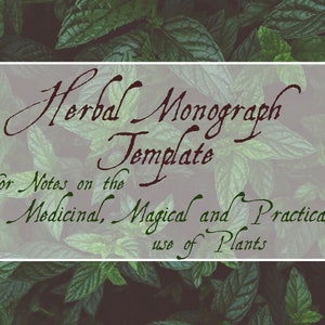 Blank Herbal Monograph