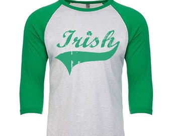 Irische - St. Patricks Day - Unisex Tri-Blend 3/4 Sleeve Raglan Baseball T-Shirt - Größen XS-3XL in 14 Farben!