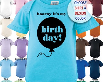 Hooray It's My Birthday distressed design Bodysuit - Boys / Girls