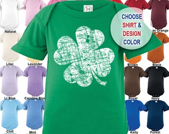 Distressed Shamrock design - Bodysuit - Boys / Girls / Irish / St. Patty's Day