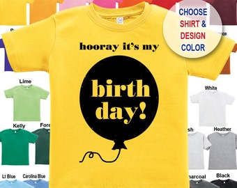 Hooray It&#39;s My Birthday distressed design T-Shirt - Boys / Girls / Infant / Toddler / Youth sizes