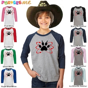 Carl Halloween Costume or Cosplay - Atomic Paw - Zombie - Jersey Three-Quarter Sleeve Baseball T-Shirt - Boys - Youth