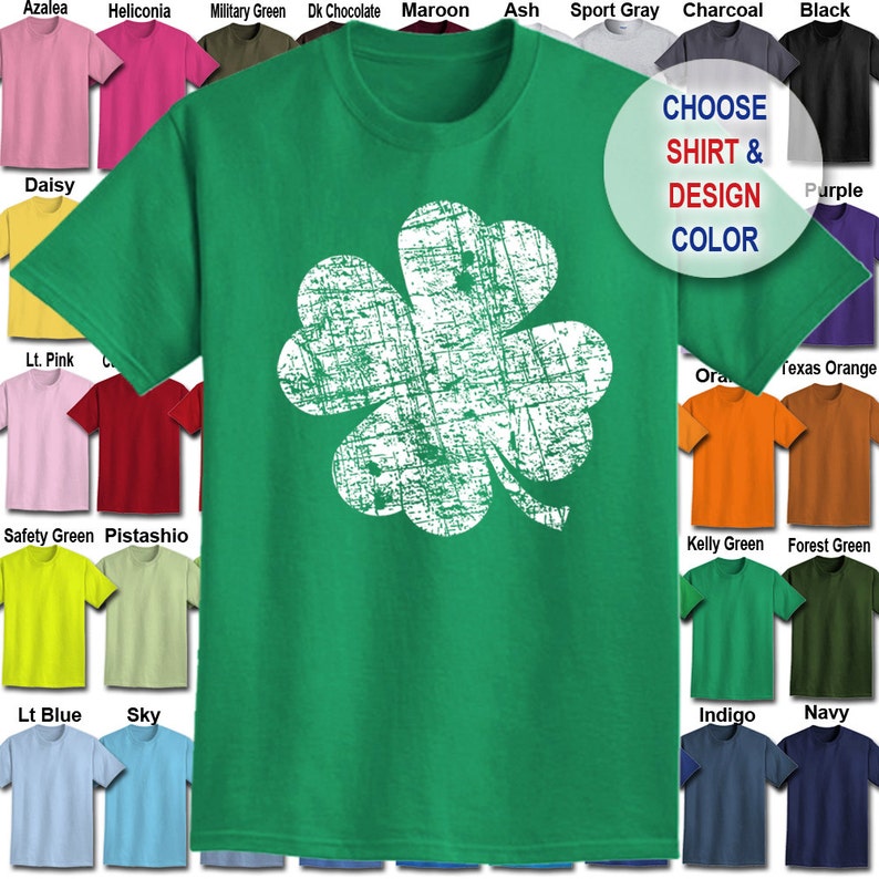 Distressed Shamrock design T-Shirt Adult Unisex We carry sizes S 5XL in 30 Colors image 1