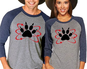 Carl Halloween Kostüm oder Cosplay - Erwachsenen Atomic Paw Unisex Tri-Blend 3/4 Ärmel Raglan Baseball T-Shirt - Größen XS-3XL in 14 Farben!